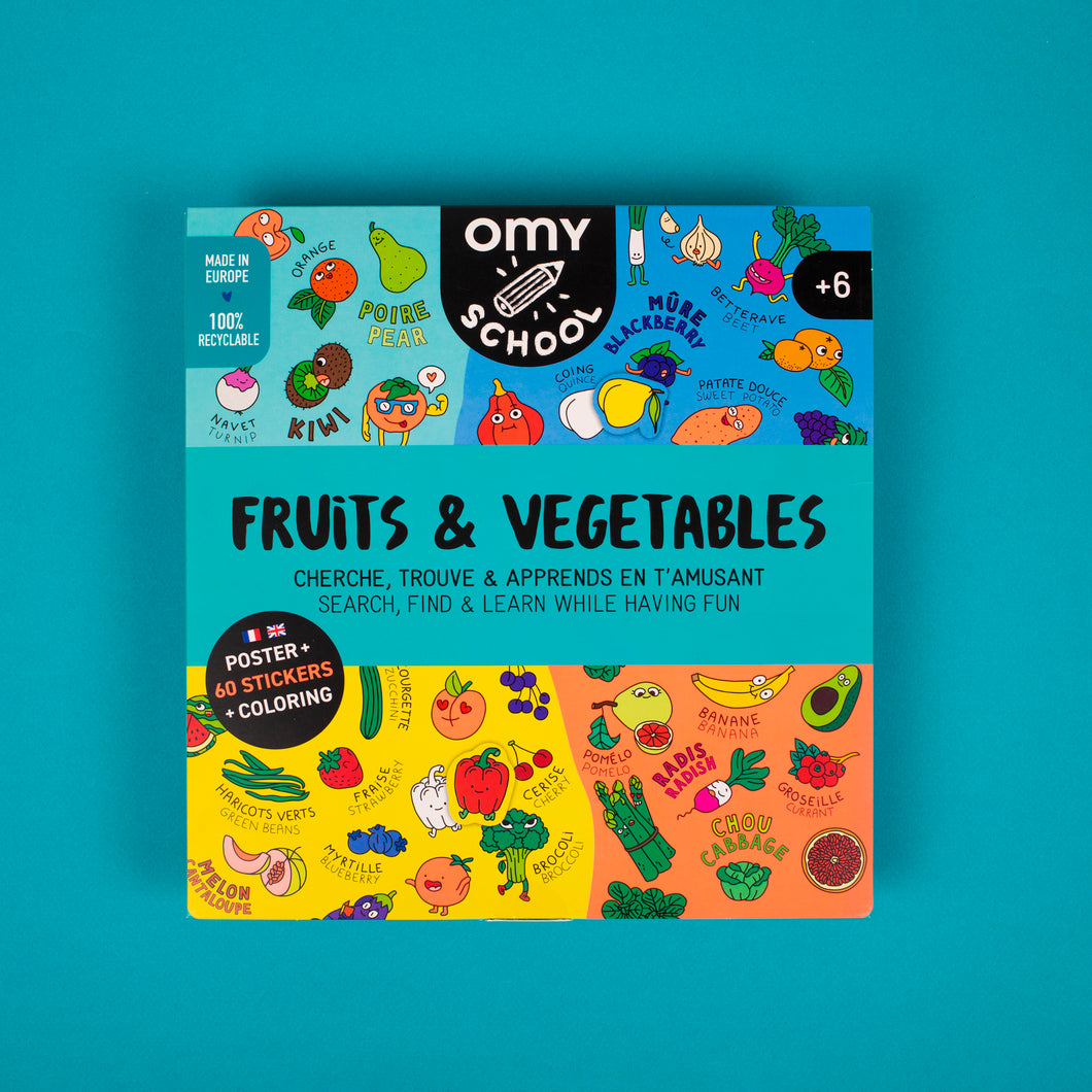 OMY School Öğretici Poster - Fruits & Vegetables