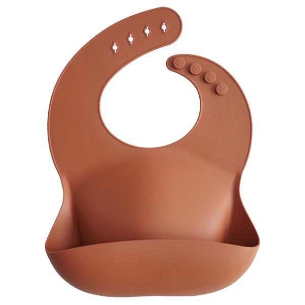 Mushie Silicone Baby Bib (Clay) - Mushie Mama Önlüğü