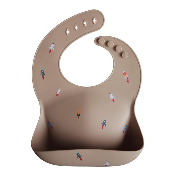 Mushie Silicone Baby Bib (Rocket Ship) - Mushie Mama Önlüğü