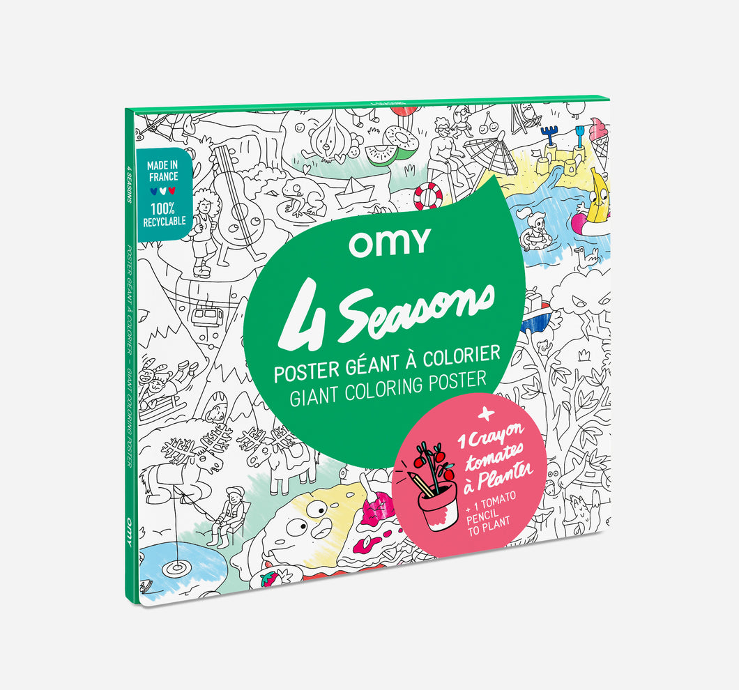 OMY Coloring Poster - 4 Seasons & Planting Pencil