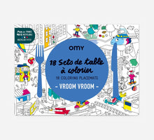 Görseli Galeri görüntüleyiciye yükleyin, OMY Paper Placemats - Vroom Vroom
