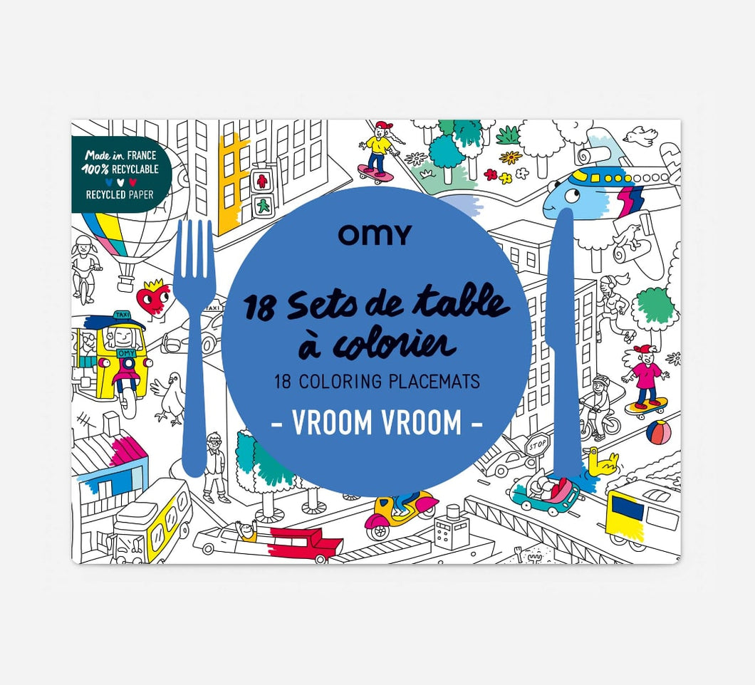 OMY Paper Placemats - Vroom Vroom