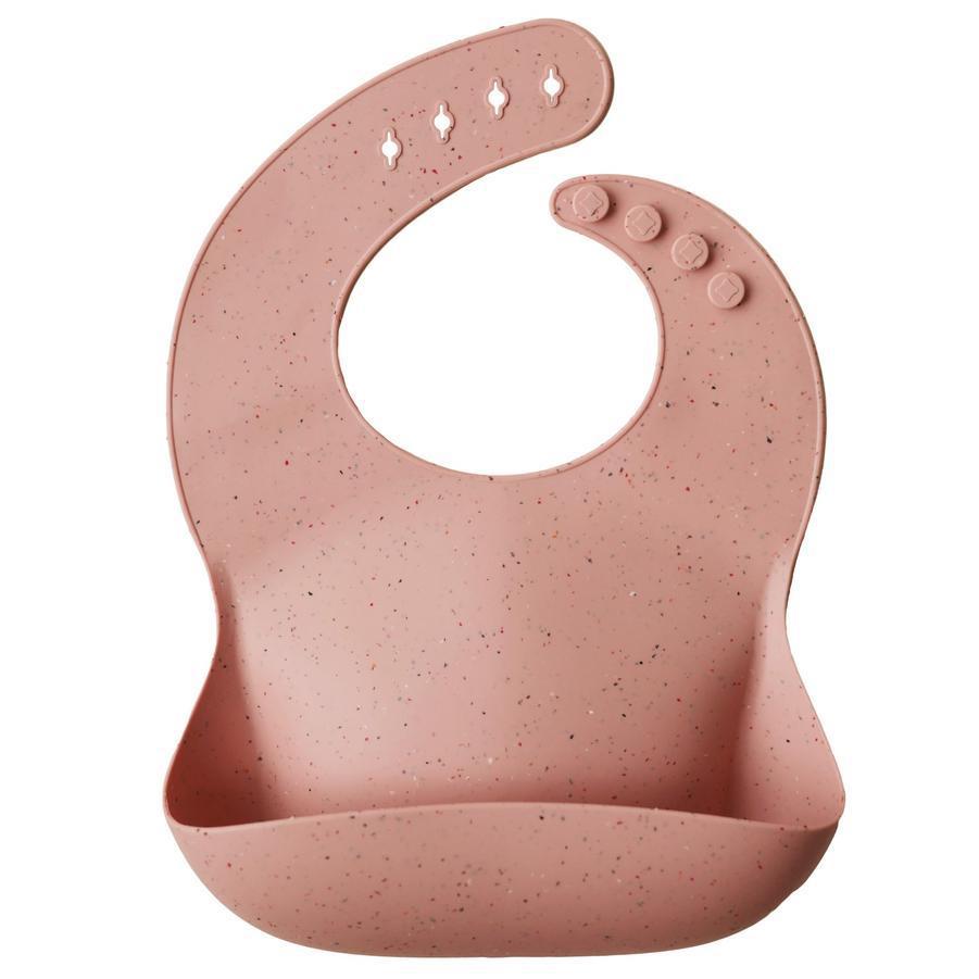 Mushie Silicone Baby Bib (Peach Terrazzo) - Mushie Mama Önlüğü